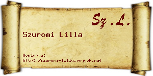 Szuromi Lilla névjegykártya